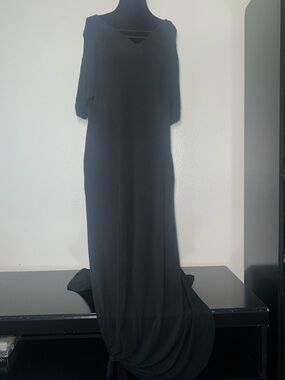 Ashley Stewart Loose Fitting Lagenlook Resort Lounge Maxi Dress 14/16W